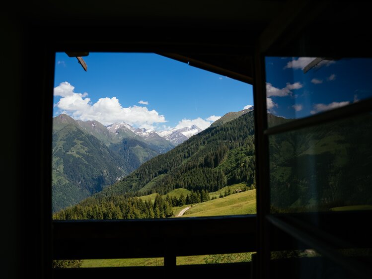 Atemberaubende Berglandschaft mit bewaldeten Hängen, Grünen Wiesen und klarem Himmel. Ein friedlicher Ort zum Verweilen und Genießen der Natur. | © Urlaub am Bauernhof / Daniel Gollner
