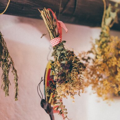 Kräuter auf der Decke zum Trocknen aufgehängt | © Urlaub am Bauernhof Kärnten / Daniel Gollner