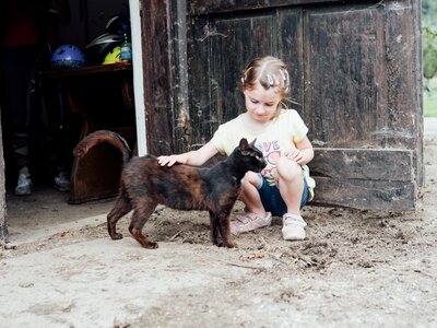 Mädchen mit Katze | © Urlaub am Bauernhof Kärnten / Daniel Gollner Mädchen streichelt Katze | © Urlaub am Bauernhof Kärnten / Daniel Gollner