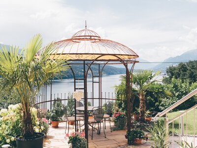 Pavillon | © Urlaub am Bauernhof Kärnten / Daniel Gollner Pavillon mit Blick auf den See | © Urlaub am Bauernhof Kärnten / Daniel Gollner