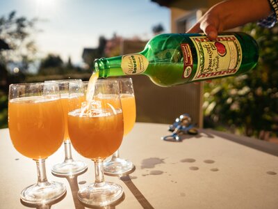 Fruchtsaft | © Urlaub am Bauernhof Kärnten / Daniel Gollner Fruchtsaft wird in das Glas eingeschänkt | © Urlaub am Bauernhof Kärnten / Daniel Gollner