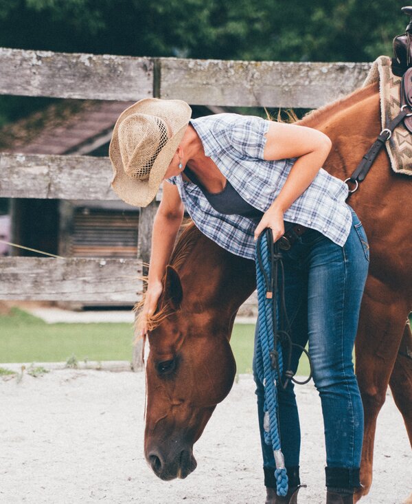 Frau streichelt das Pferd | © Urlaub am Bauernhof Kärnten / Daniel Gollner