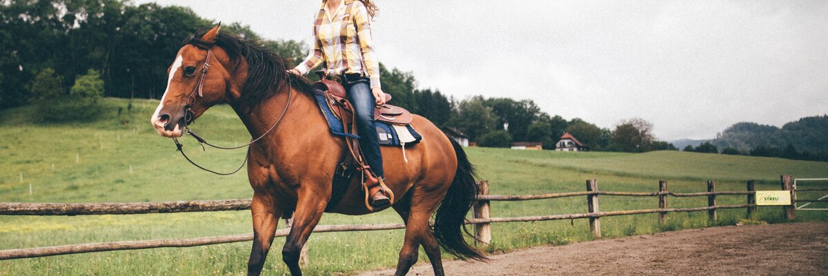 Mädchen reitet im Viereck | © Urlaub am Bauernhof Kärnten/ Daniel Gollner