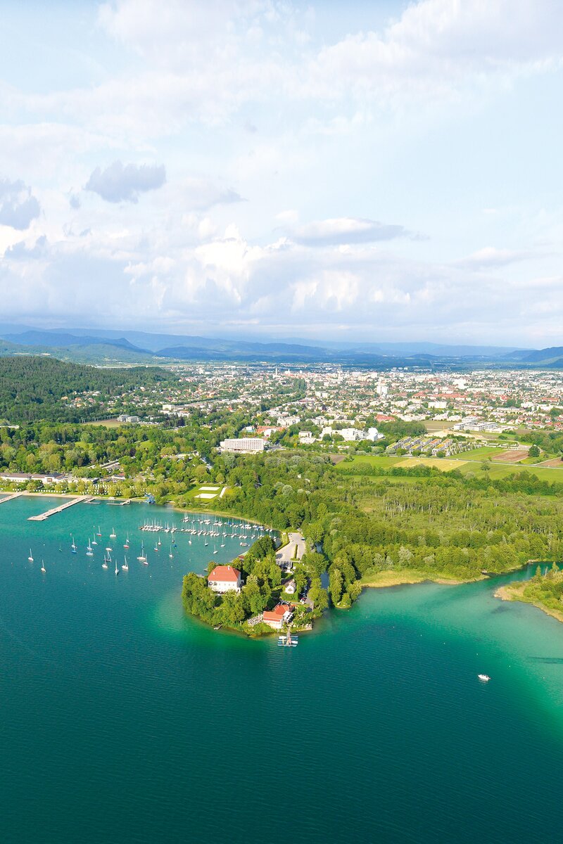 Klagenfurt Luftaufnahme vom Wörthersee aus gesehen | © StadtPresse Klagenfurt - Horst