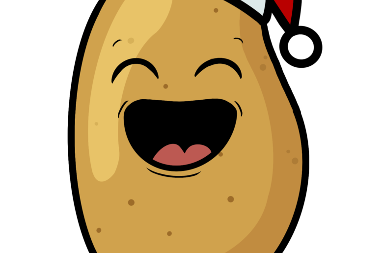 Knolli, die Kartoffel aus Oberösterreich - Urlaub am Bauernhof mit Weihnachtsmütze | © Urlaub am Bauernhof Oberösterreich / Crosseye