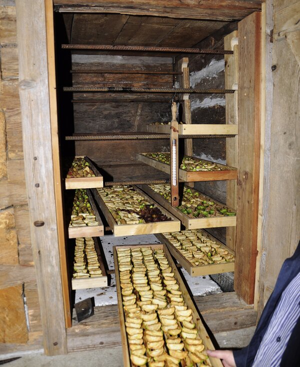 Dörrobst liegt im traditionellen Dörrhäusl | © Urlaub am Bauernhof Oberösterreich / Harald Puchegger