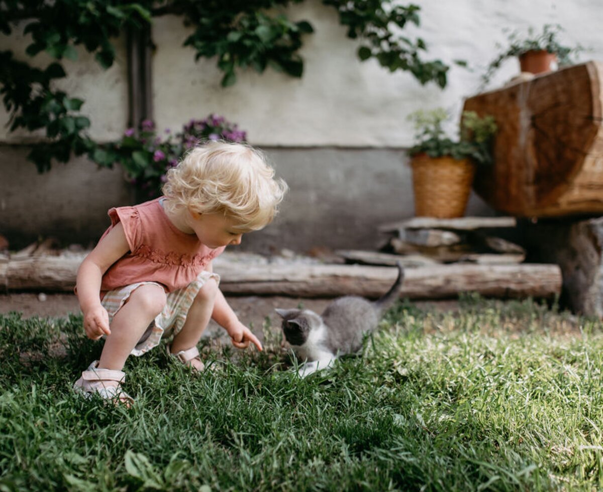 Maedchen spielt mit Katze | © Urlaub am Bauernhof/ Nadja Jabli Maedchen spielt mit Katze | © Urlaub am Bauernhof/ Nadja Jabli