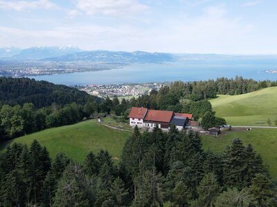 Innauer Hof mit Blick auf den Bodensee | © Urlaub am Bauernhof / Daniel Gollner