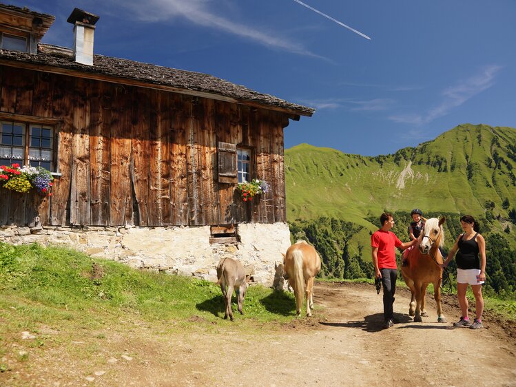 Familie auf der Alpe Sera in Vorarlberg | © Urlaub am Bauernhof Vorarlberg / Ludwig Berchtold