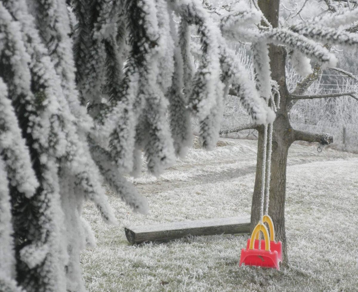 Eine Winterschaukel