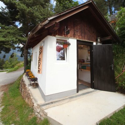 Der Hofladen des Bauernhofs