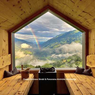 Panorama Sauna@Chalet Almhaus Strobl & Panorma Almhütte Nockberge
