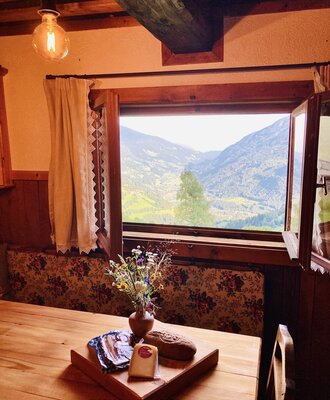 Bauernstube mit Aussicht@Almhütte Troadkasten Strobl