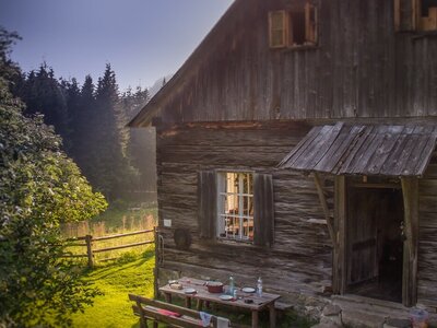 Almhütte Abendstimmung Almhütte Abendstimmung