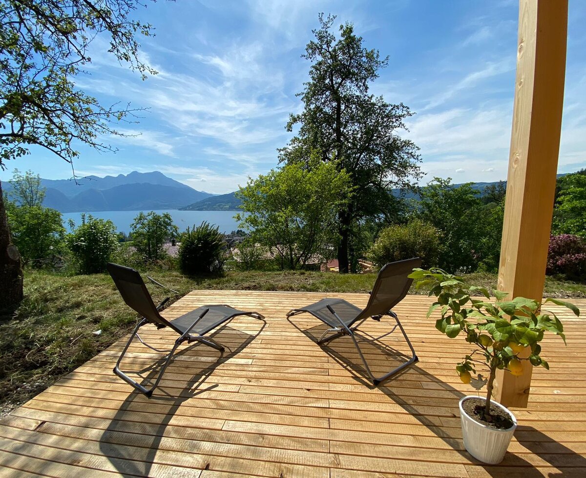 Sonnenterrasse für Attersee Chalet