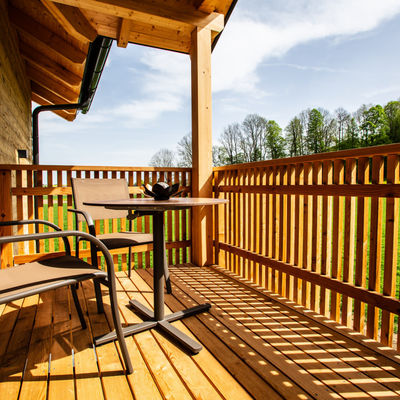 Balkon zum Schwalbenzimmer am Traunsee-Chalet
