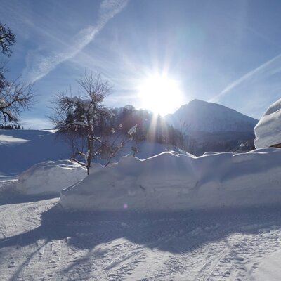 Wintersonnentag Bio Ferienhof Skilift Hotz