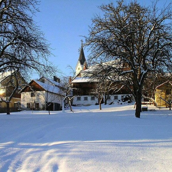 verschneiter Wintergarten