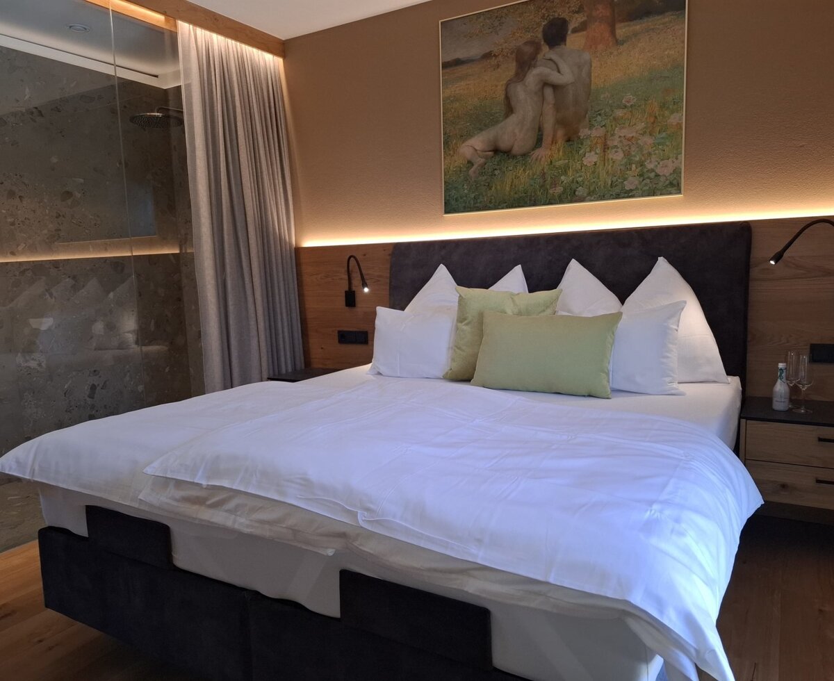 TEMPUR_Boxspringbett mit Zirbenbettzeug