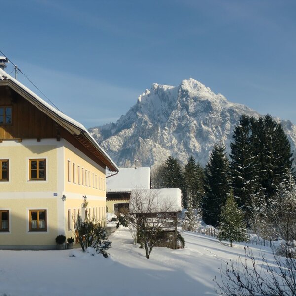 Winterkulisse mit Traunsteinblick