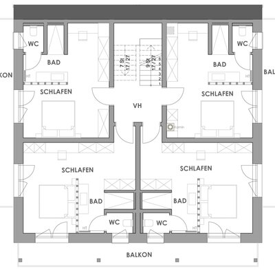 Grundriss 1. Obergeschoss Chalet Bascht