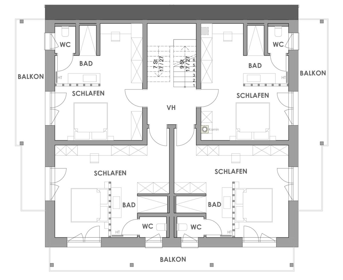 Grundriss 1. Obergeschoss Chalet Bascht