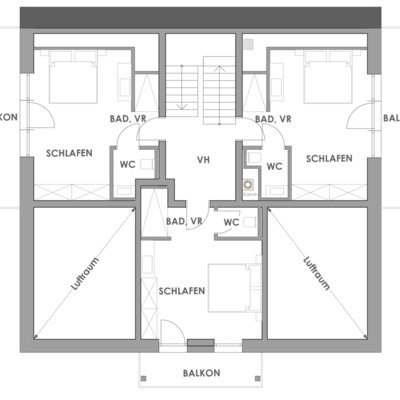 Grundriss 2. Obergeschoss Chalet Bascht