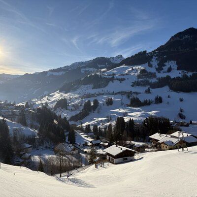 Winterliche Aussicht ins Großarltal.