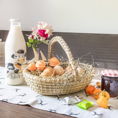 Milch, Eier und Marmelade