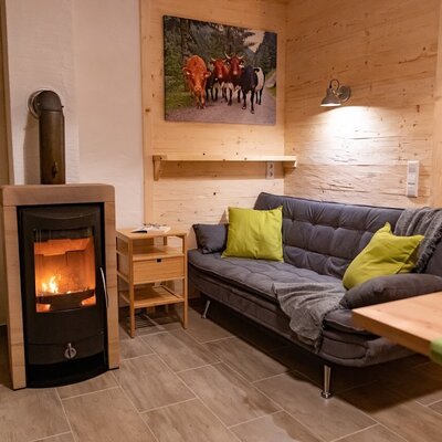 Almhütte MeineZeit Wohnzimmer