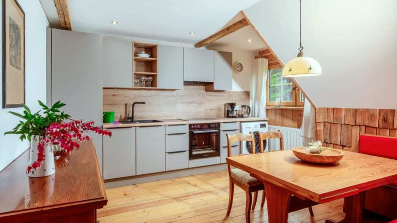 Küche in der Ferienwohnung Waldveilchen