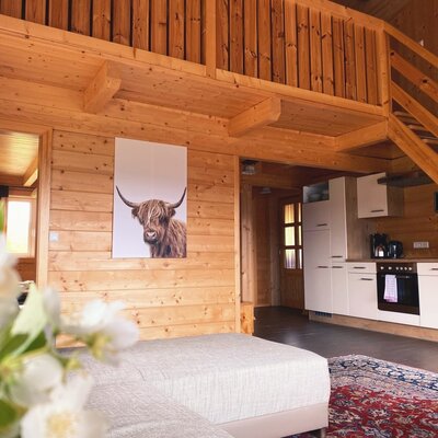 Wohnbereich im Appartement Zirbe