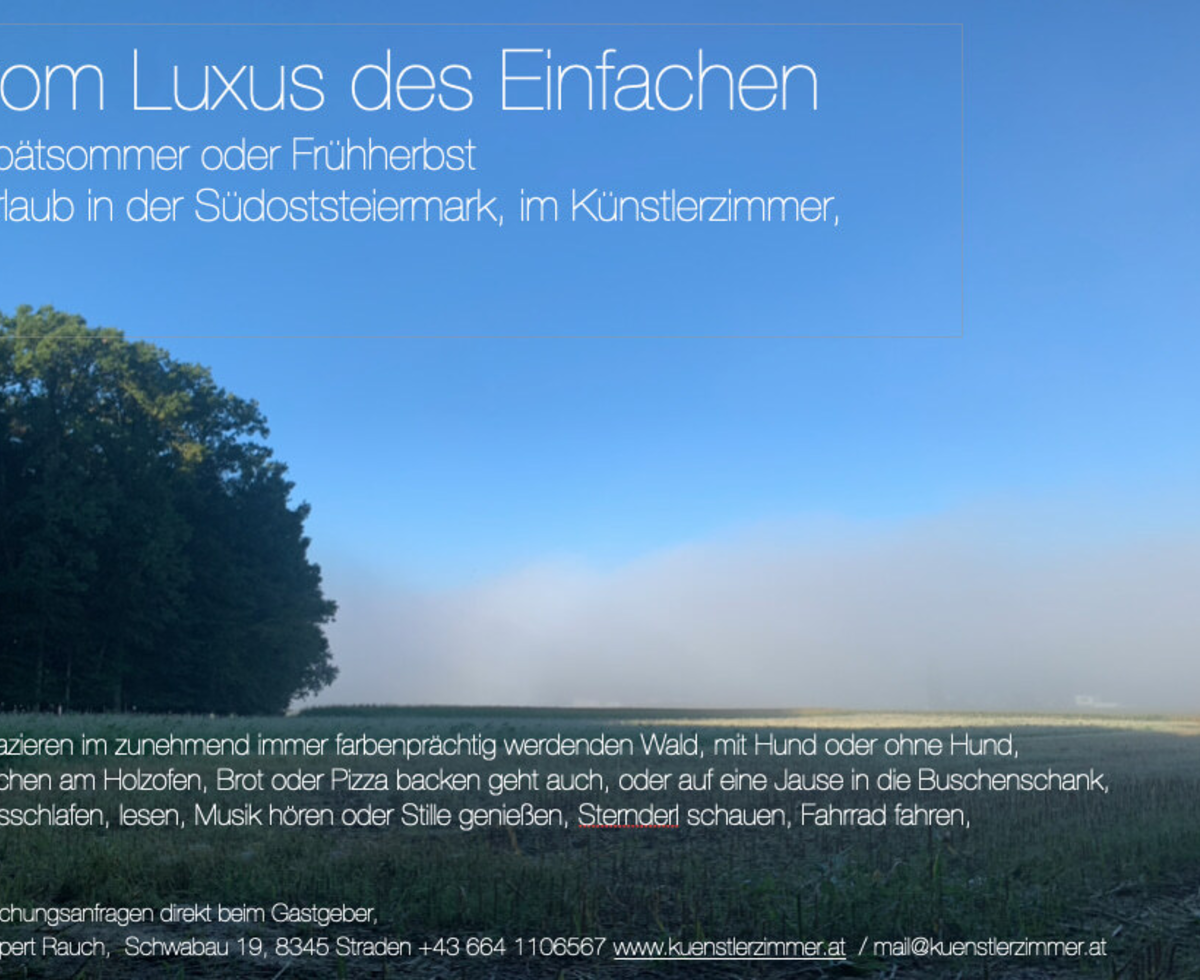 Morgennebel über einem Feld am Waldrand, die ländliche Umgebung des Bauernhofs.