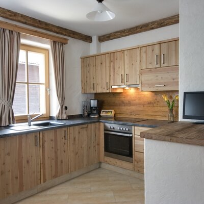 Voll ausgestattete Küche in der Ferienwohnung "Staritzenblick"