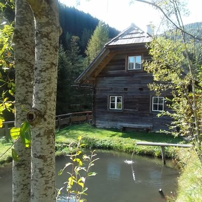 Fischteich direkt vor der Hütte