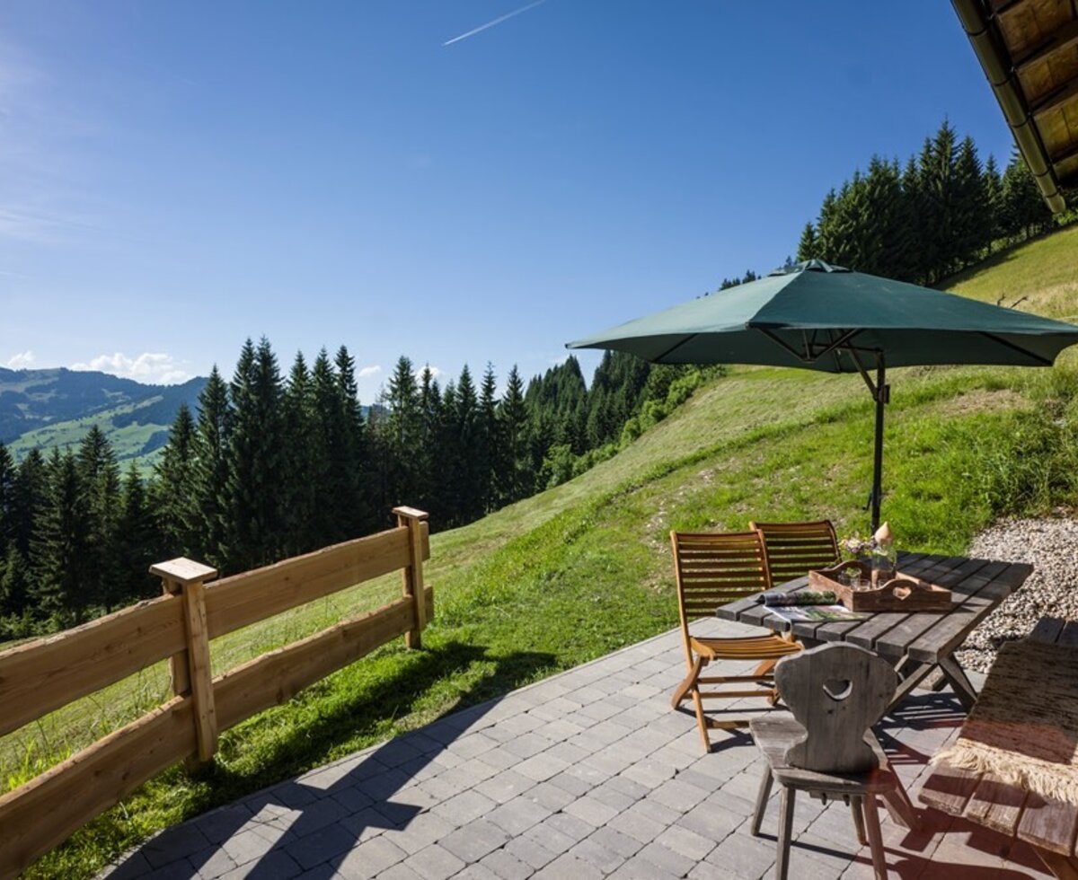 Panoramaterrasse mit herrlichem Blick auf die Bergwelt