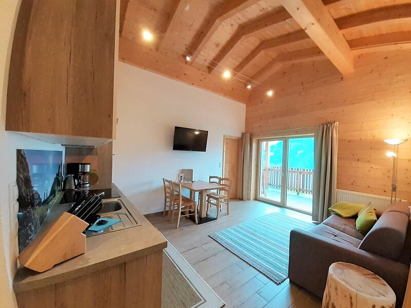 Küche und Wohzimmer mit Essbereich