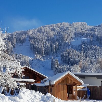 Badehäuschen im Winter