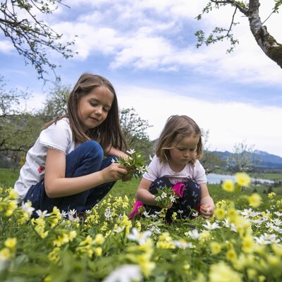 Beim Blumenpflücken