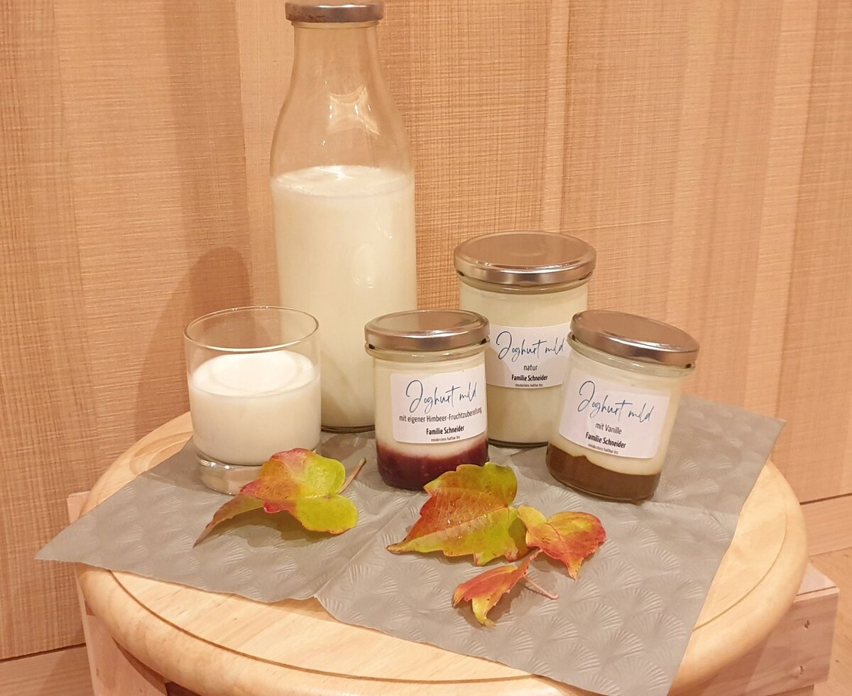 Frische Milch und hausgemachter Joghurt