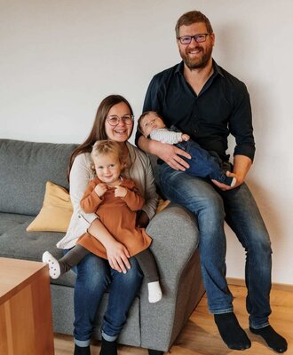 Die Gastgeberfamilie des Weitblickhofs.